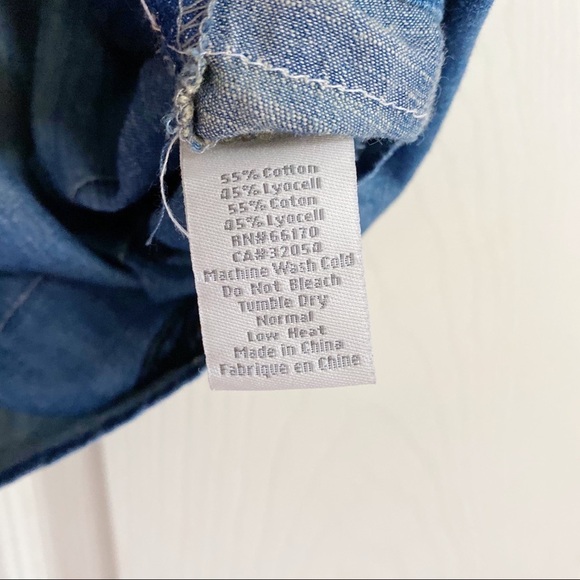 Lark & Wolff Chambray Denim Mini Skirt w/ Pockets - Picture 5 of 7